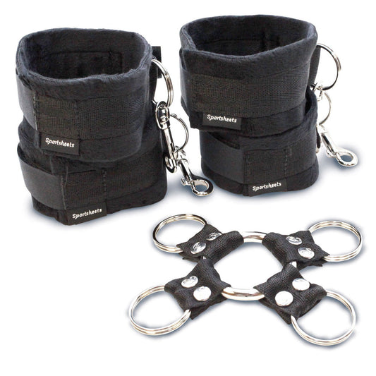 SportSheets Black 5 Piece Hog Tie and Cuff Restraint Set