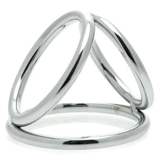 Stainless Steel Chrome Triad Chamber Large Cock and Ball Ring