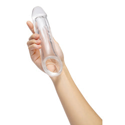 Size Up Transparent Clear 2 Inch Penis Extender with Realistic Design and Stamina Rings