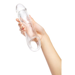 Size Up Realistic Transparent Clear 3 Inch Penis Extender with Stamina Rings