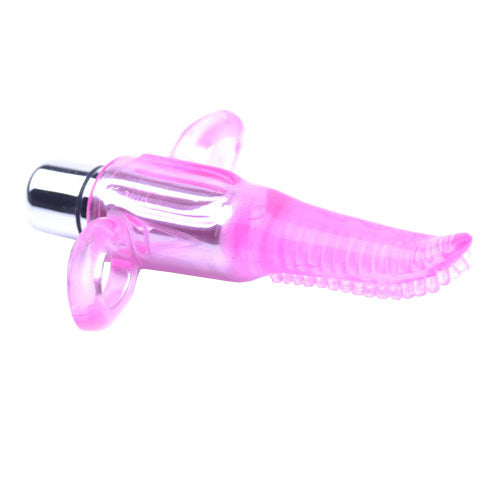 PleasurePal Clear Pink Vibrating Tongue Finger Stimulator