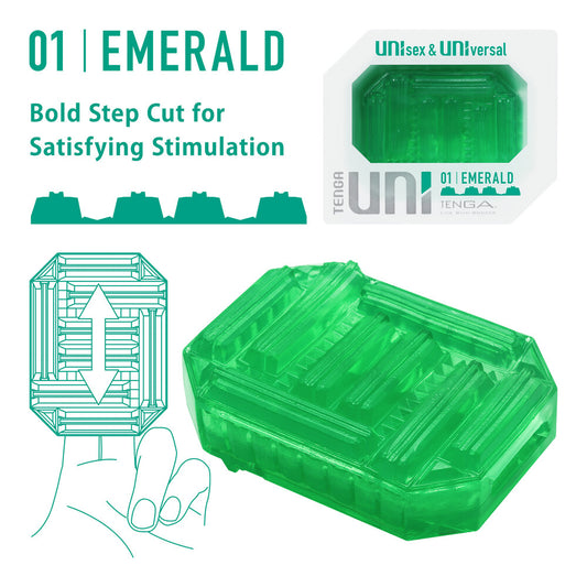 Tenga UNI Emerald Green Stretchable Sleeve Masturbator