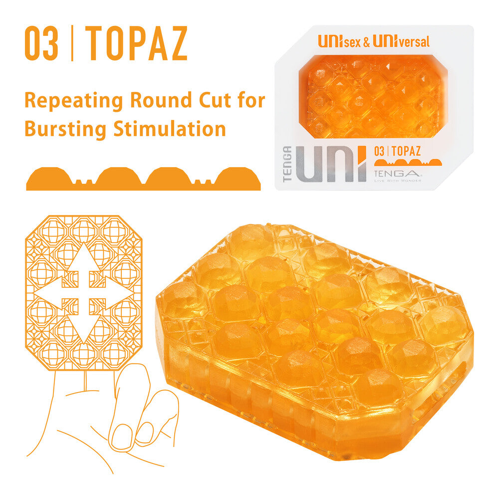 Tenga UNI Topaz Gemstone-Inspired Flexible Sleeve Masturbator