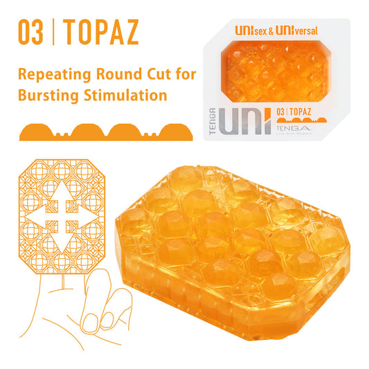 Tenga UNI Topaz Gemstone-Inspired Flexible Sleeve Masturbator