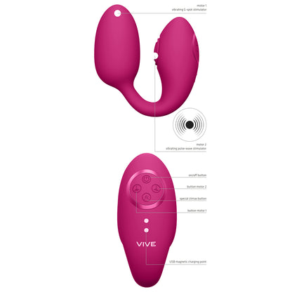 Vive Aika Pink Dual Stimulation Pulse Wave Vibrating Love Egg