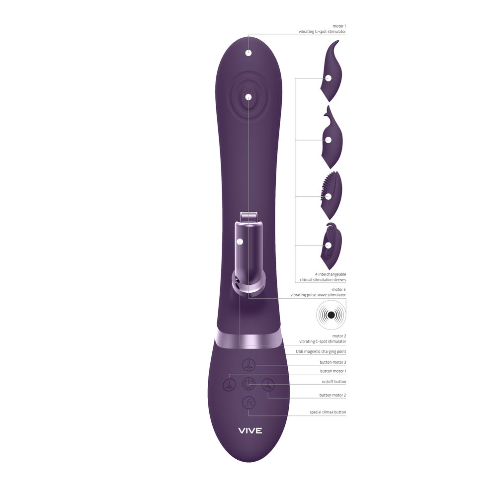 Vive Etsu Purple Interchangeable Rabbit Vibrator