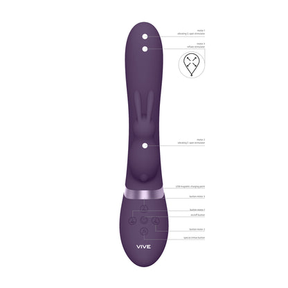 Vive Purple Triple Action Inflatable Vibrator