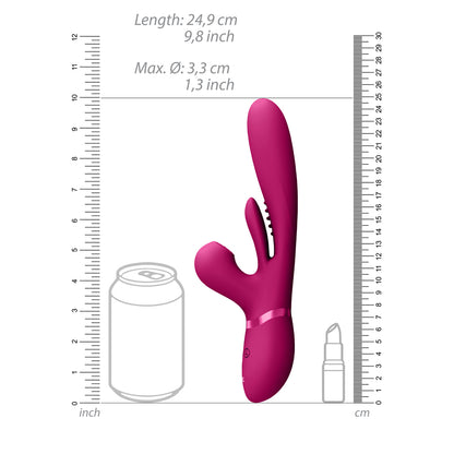 Vive Pink Triple Action Pleasure Stimulator with Waterproof Design