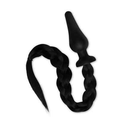 Furry Tales Black Pony Tail Butt Plug with Realistic Tail