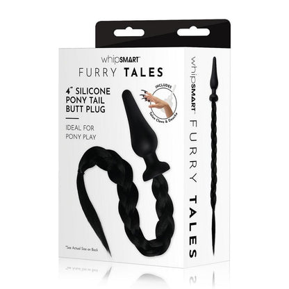 Furry Tales Black Pony Tail Butt Plug with Realistic Tail