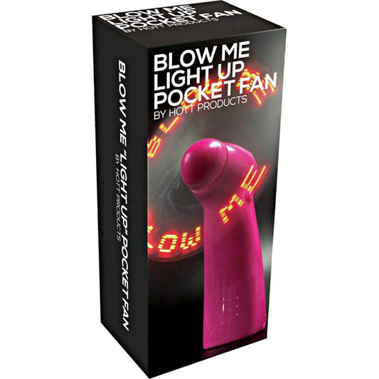 Vibrant Pink Blow Me Light Up Pocket Fan with LED Lights