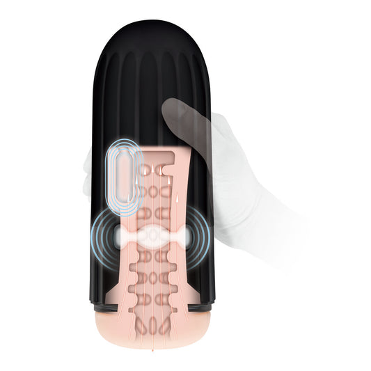 Zolo Black Jerkmaster Vibrating Warming Masturbator
