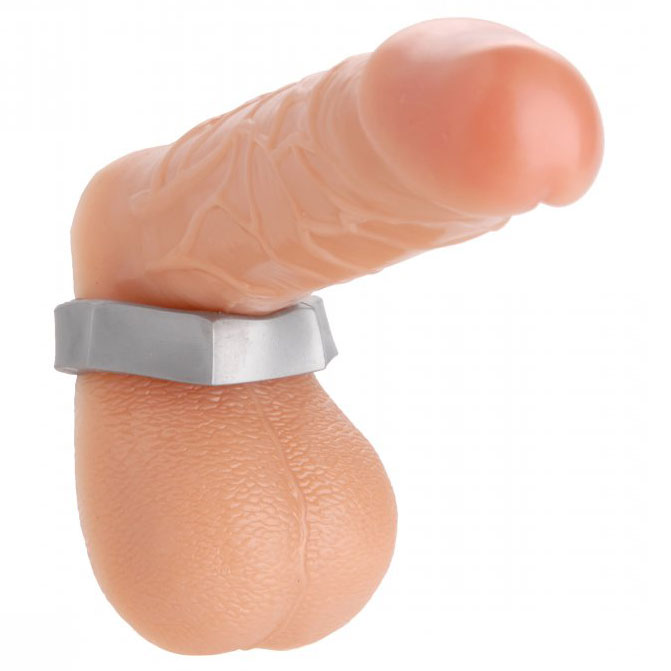 Master Series Silver Hex Heavy Duty Cock Ring and Ball Stretcher

