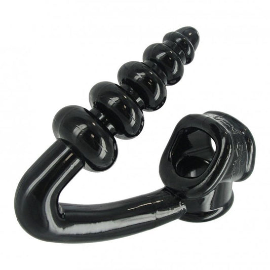 Tower Pleasure Enhancer Black Cock Ring and Butt Plug Combo
