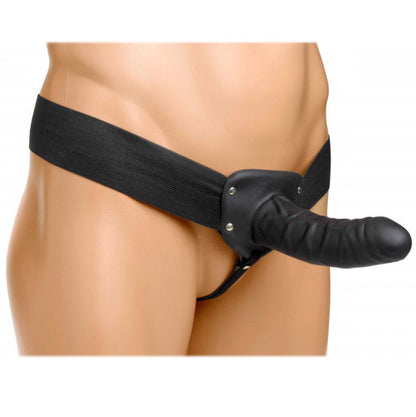 Size Matters Black Hollow Silicone Dildo Strap On