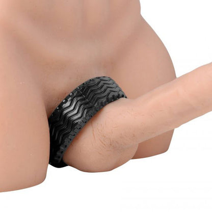 Tread Black Tire Cock Ring for Enhanced Stamina