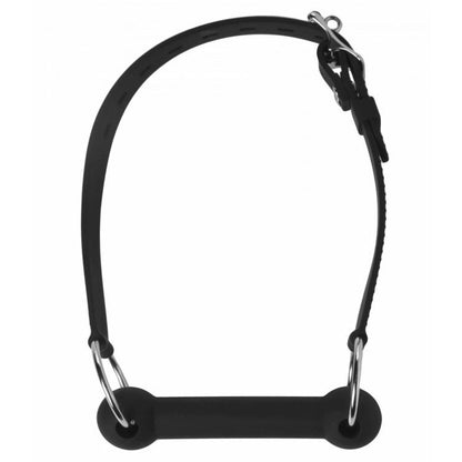 Mr. Ed Black Lockable Silicone Horse Bit Gag with Straps