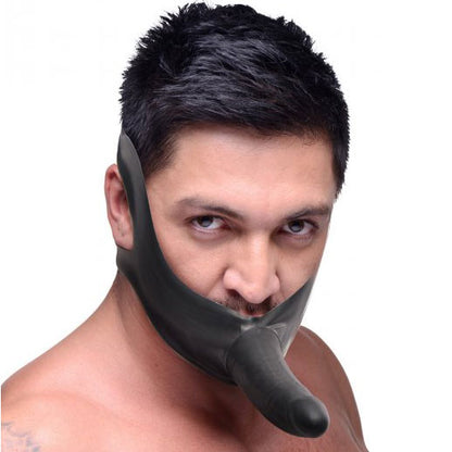 Master Series Black Face Strap On with Mouth Gag and Dildo
