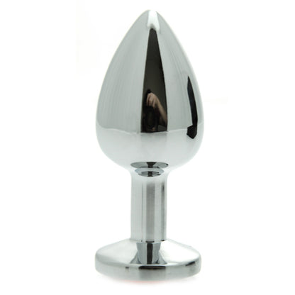 Elegant Stainless Steel Jewel Butt Plug with Gemstones