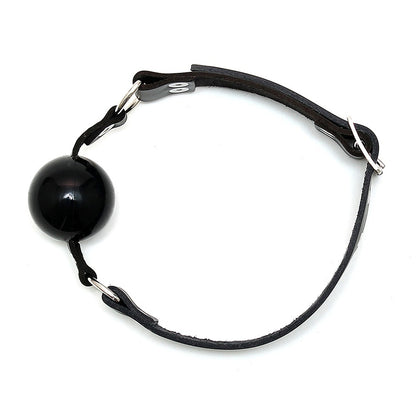 Genuine Leather and Silicone Black Ball Gag
