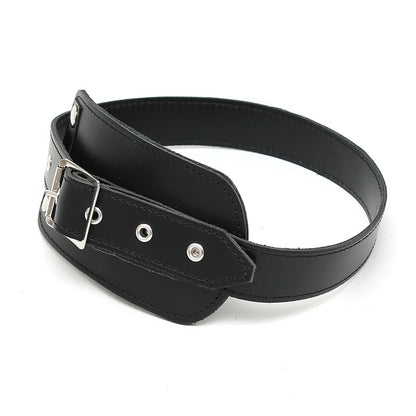 Leather Luxe Black Penis Gag with Internal Dildo