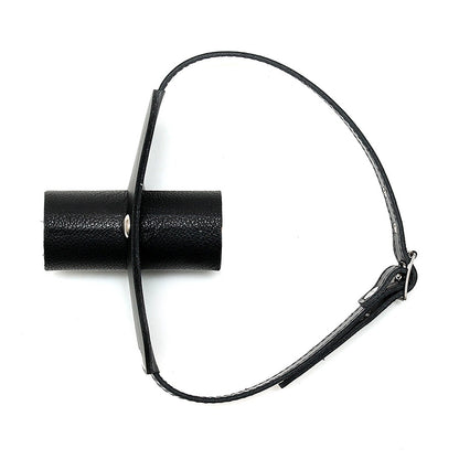 LeatherLux Black Adjustable Gag with Urine Tube