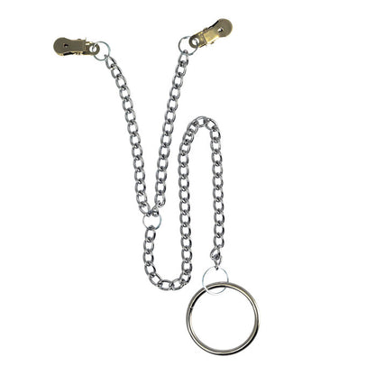 PleasureCraft Silver Nipple Clamps and Scrotum Ring
