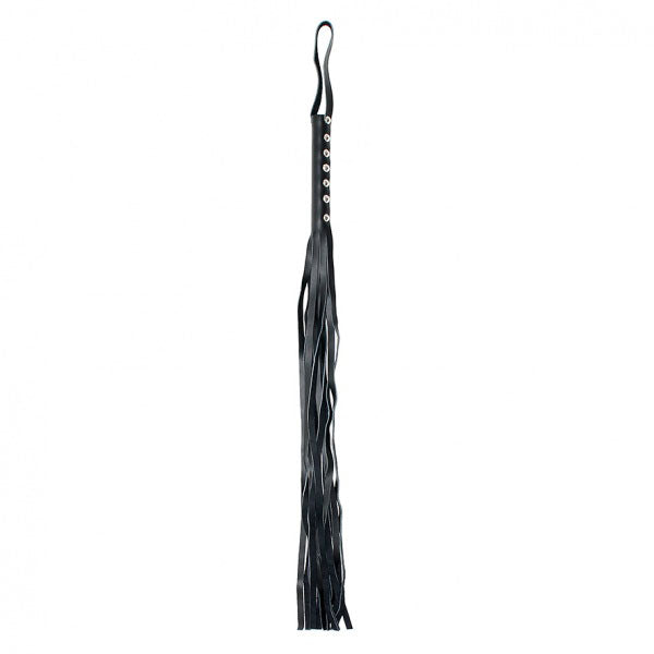 Genuine Leather Black 24 Inch Whip with Comfortable Handle