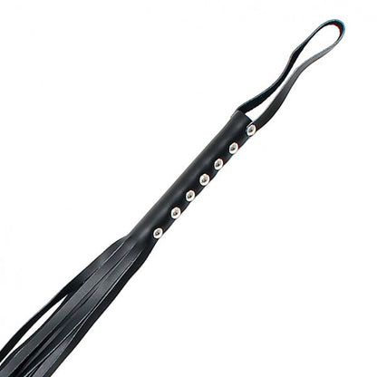 Genuine Leather Black 24 Inch Whip with Comfortable Handle