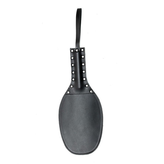 Genuine Leather Black Round Oval Paddle for BDSM Play