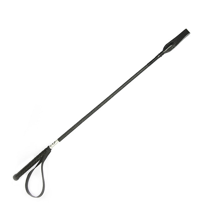 Leather Luxe Black Small Riding Whip with Firm Flexibility