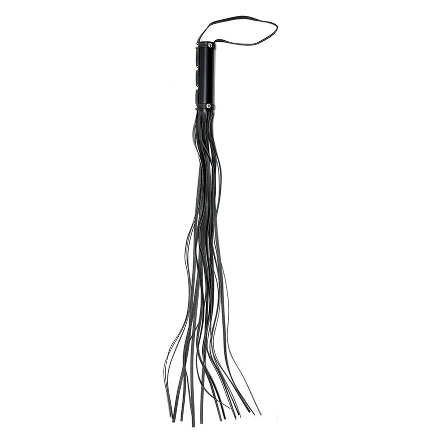 Genuine Leather Black 30-Inch Flexible Whip with Handle