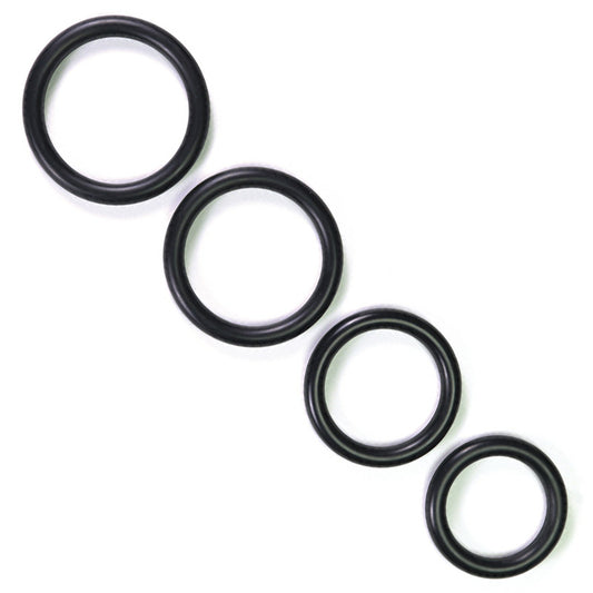 Premium Black Rubber Cock Ring with Flexible Fit 8mm