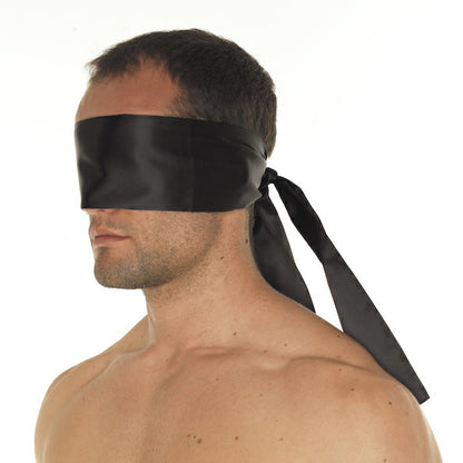 Sensual Touch Black Polyester Blindfold for Sensory Play