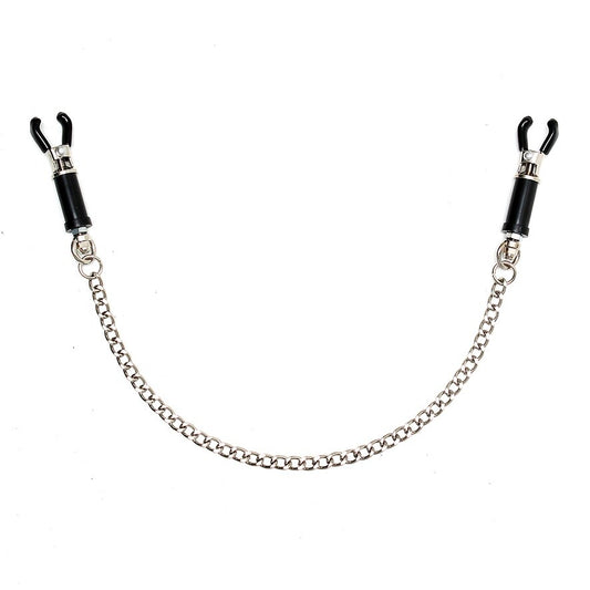 Sensational Silver Adjustable Nipple Clamps with Chain