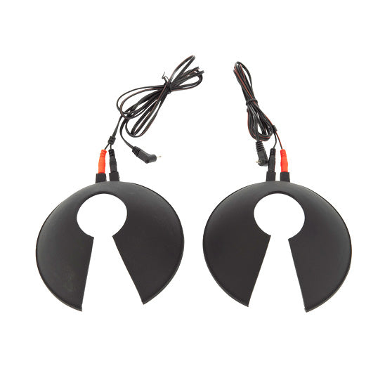 Rimba Black Leather Electro Stimulation Breast Cups