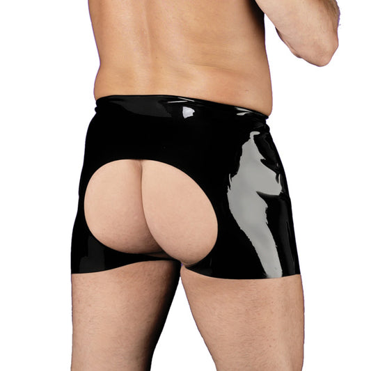 Rubber Secrets Black Natural Latex Open Brief for Comfort