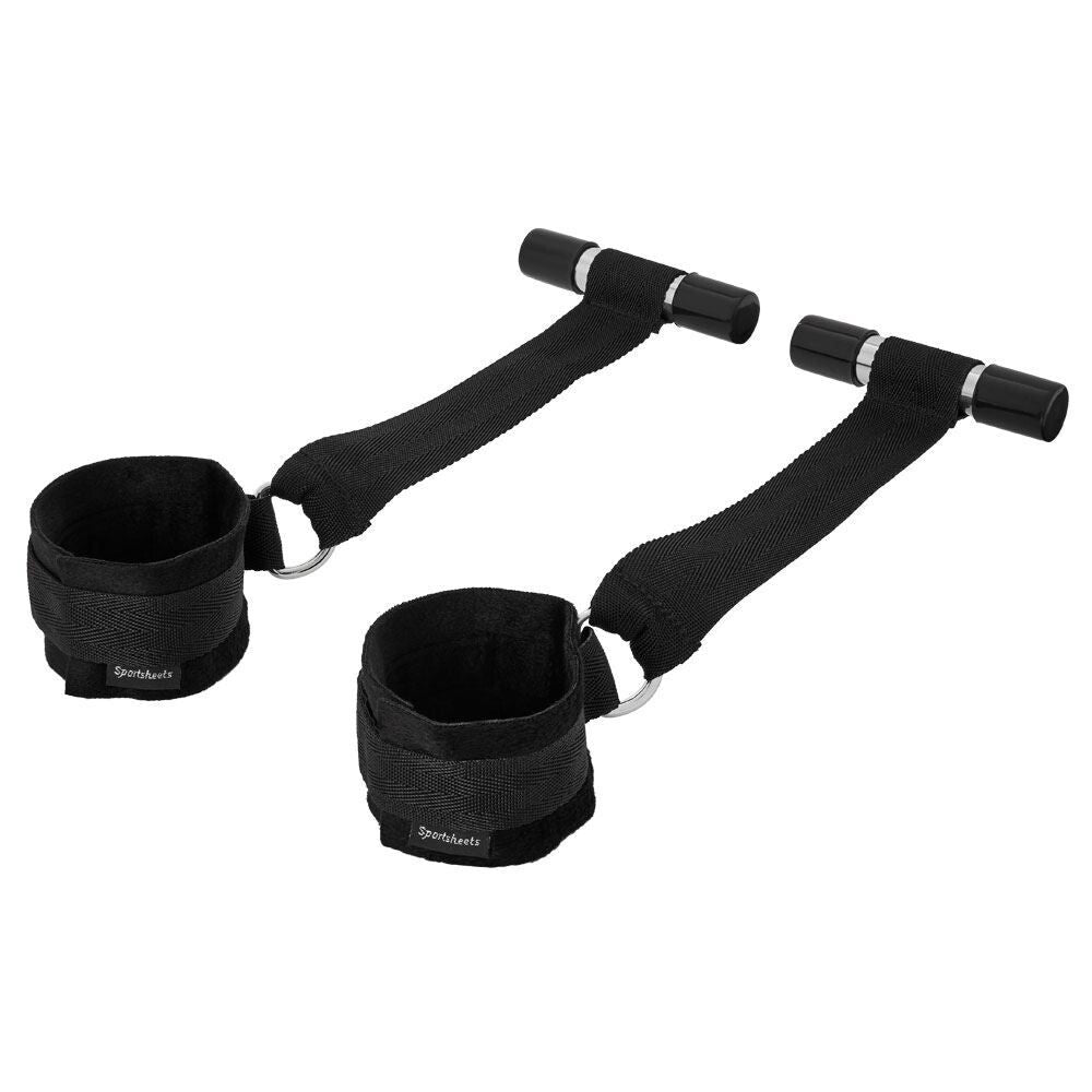 SportSheets Black Adjustable Door Jam Cuffs for Bondage